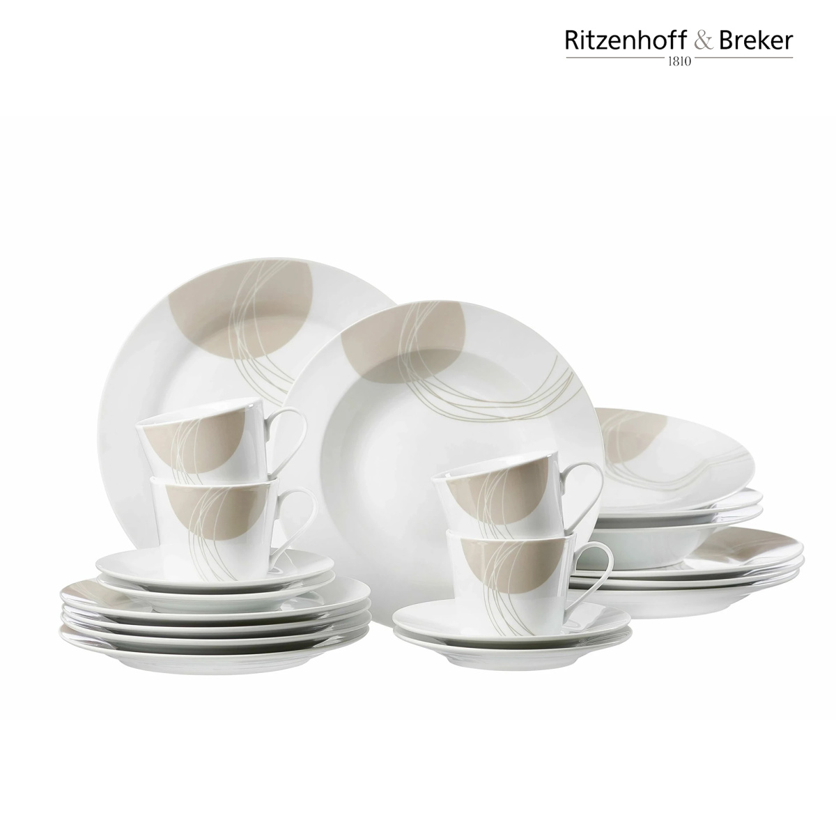 Set i Pjatave dhe Filxhanave Porcelan 20CP