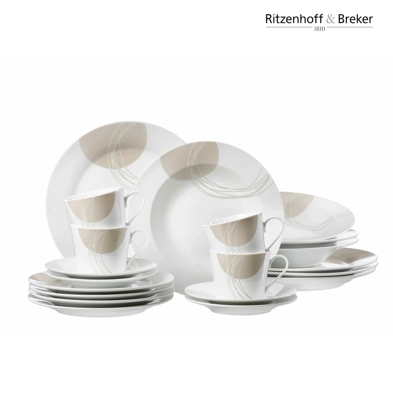 Set i Pjatave dhe Filxhanave Porcelan 20CP