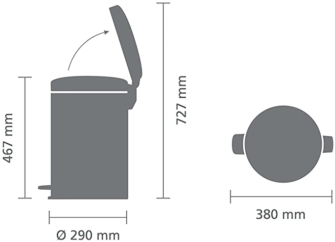 Shporte per mbeturina 20L METAL PLATINUM